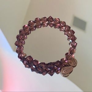 Alex and Ani Purple Swarovski Crystal Bead Bangle